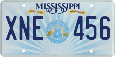 MS license plate XNE456