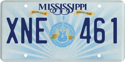 MS license plate XNE461