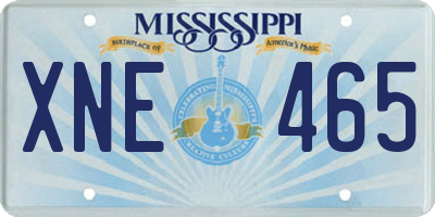 MS license plate XNE465