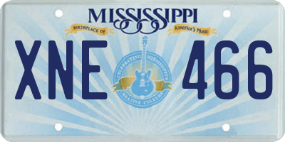 MS license plate XNE466