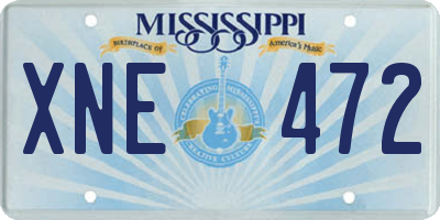 MS license plate XNE472