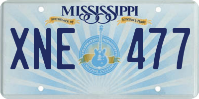 MS license plate XNE477