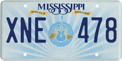MS license plate XNE478