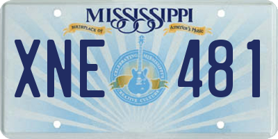 MS license plate XNE481