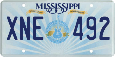 MS license plate XNE492