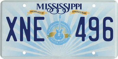 MS license plate XNE496