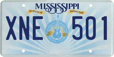 MS license plate XNE501
