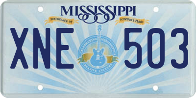MS license plate XNE503