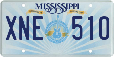 MS license plate XNE510