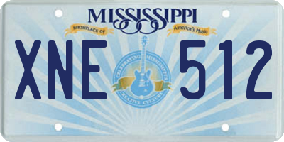 MS license plate XNE512