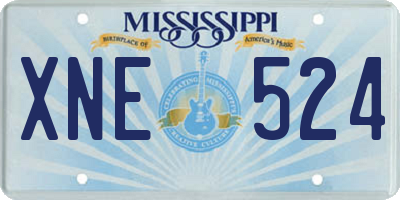 MS license plate XNE524