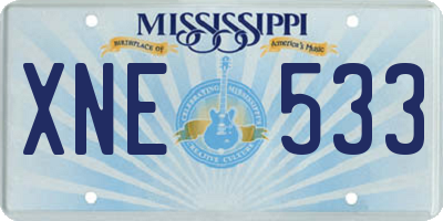 MS license plate XNE533