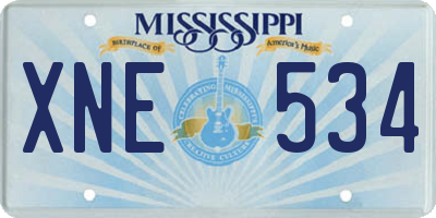MS license plate XNE534