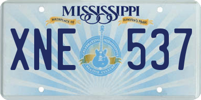 MS license plate XNE537