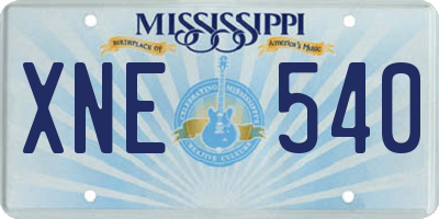 MS license plate XNE540