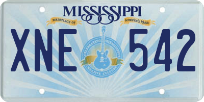 MS license plate XNE542