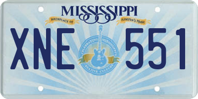 MS license plate XNE551