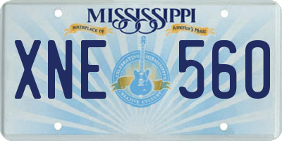 MS license plate XNE560