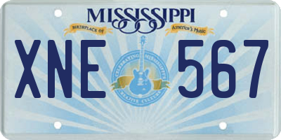 MS license plate XNE567