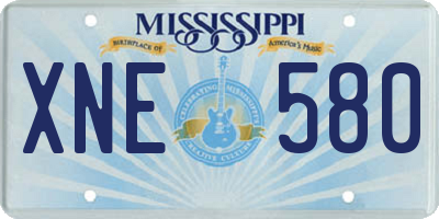 MS license plate XNE580