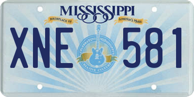 MS license plate XNE581