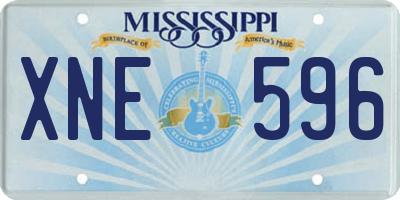 MS license plate XNE596