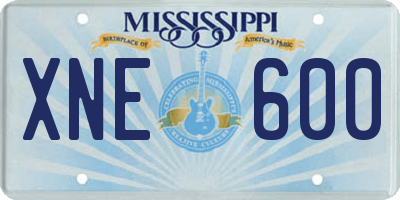 MS license plate XNE600