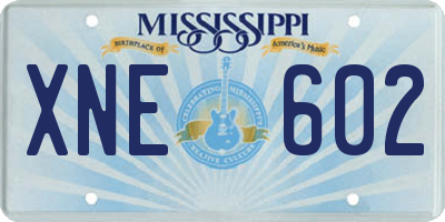 MS license plate XNE602