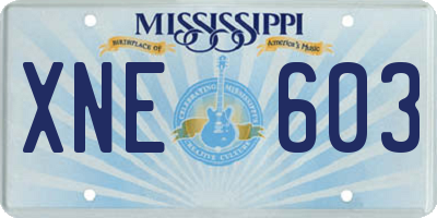 MS license plate XNE603
