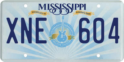 MS license plate XNE604