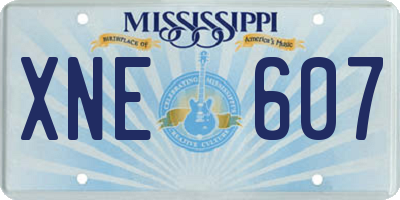 MS license plate XNE607