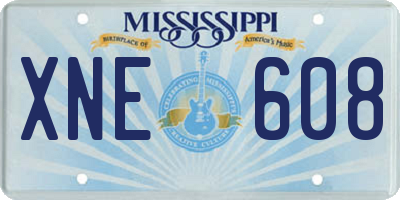 MS license plate XNE608