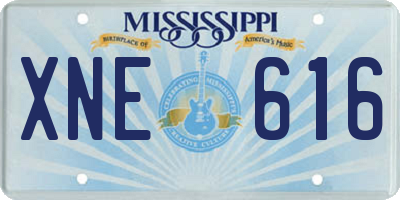 MS license plate XNE616