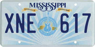 MS license plate XNE617