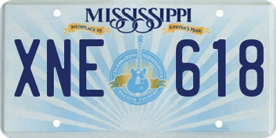 MS license plate XNE618