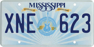 MS license plate XNE623