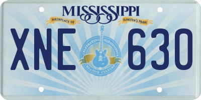 MS license plate XNE630
