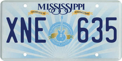MS license plate XNE635