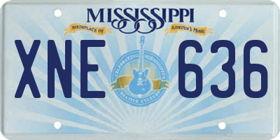 MS license plate XNE636