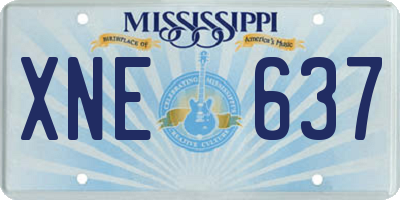 MS license plate XNE637