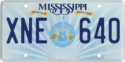 MS license plate XNE640