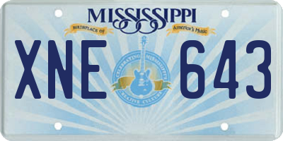 MS license plate XNE643
