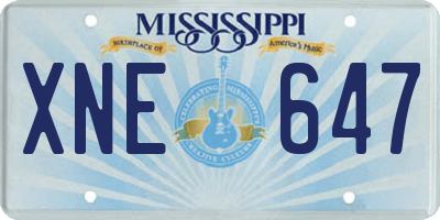 MS license plate XNE647