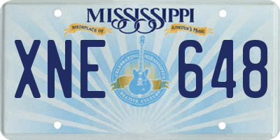MS license plate XNE648