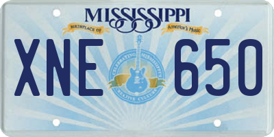 MS license plate XNE650