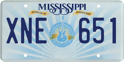 MS license plate XNE651