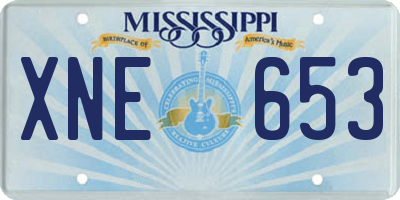 MS license plate XNE653