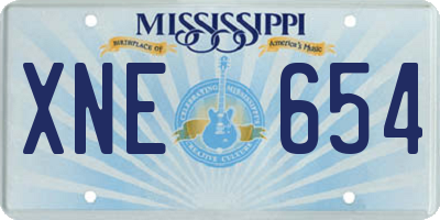 MS license plate XNE654