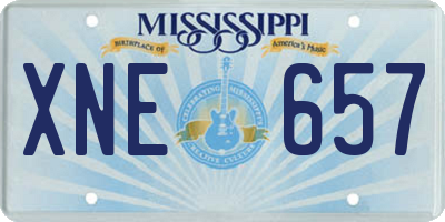 MS license plate XNE657