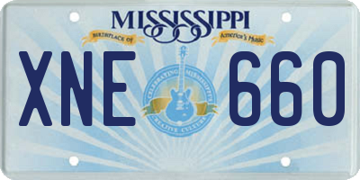 MS license plate XNE660